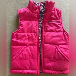 Girls Columbia Reversible Pink Vest Size Medium